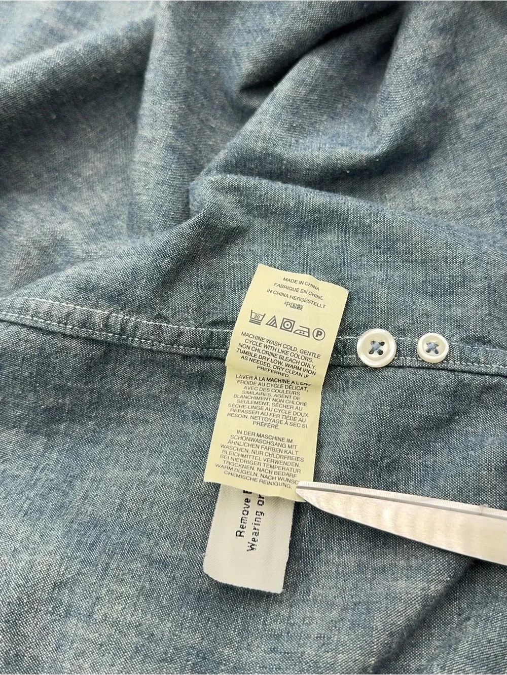 J. Crew Men's Japan Indigo Blue Chambray Slim Button-Down Shirt